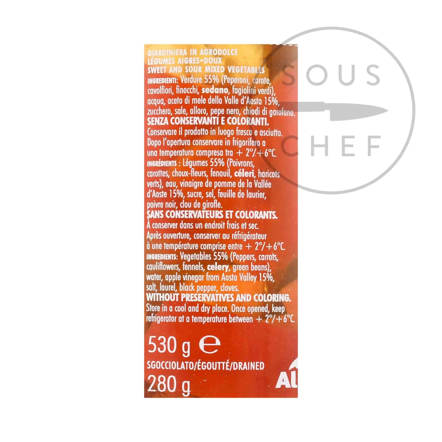 Alpenzu Giardiniera Sweet & Sour Mixed Vegetable Pickles 530g 4 Alpenzu Giardiniera Sweet & Sour Mixed Vegetable Pickles 530g - Image 2