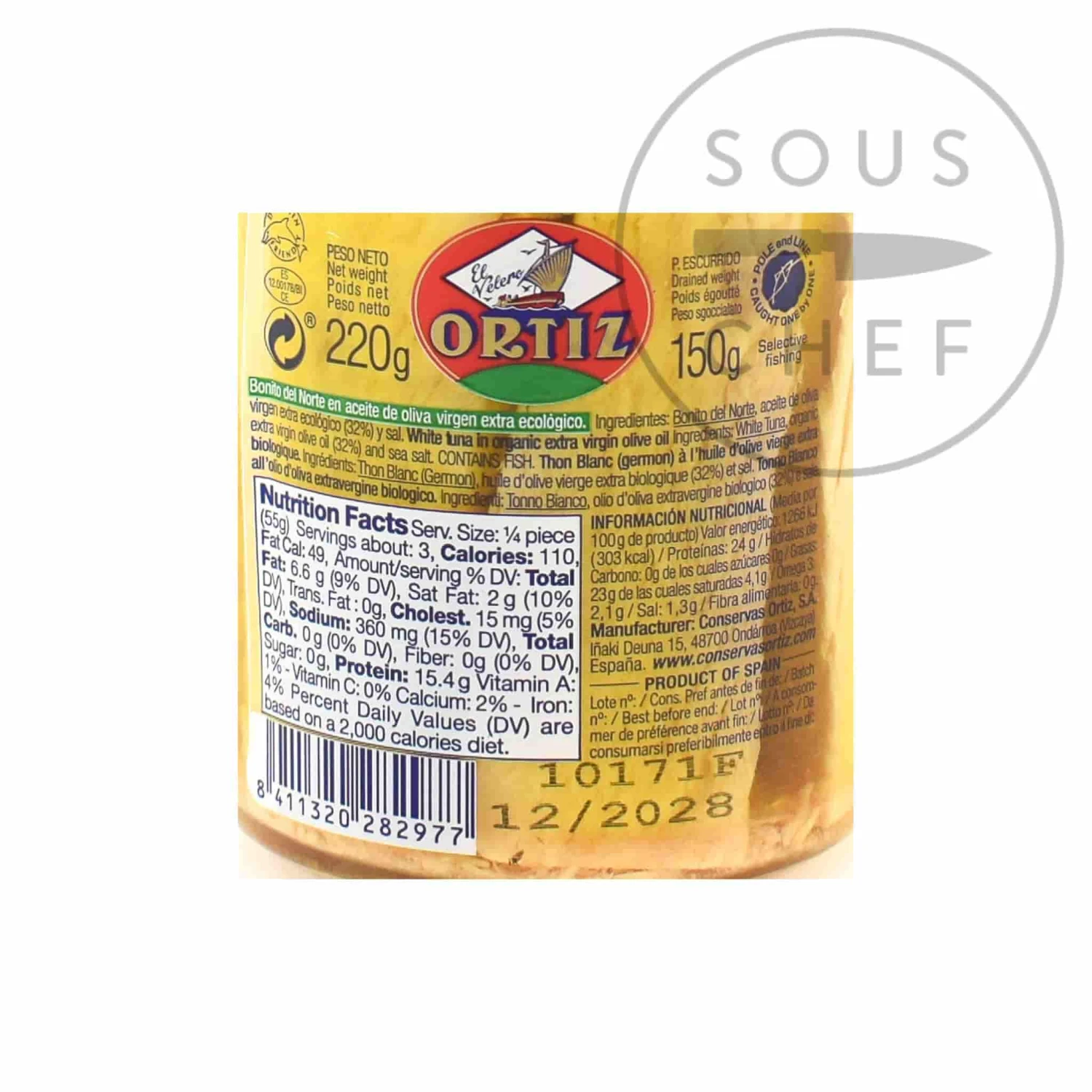 Ortiz Bonito Tuna In Organic Olive Oil 220g 4 Ortiz Bonito Tuna In Organic Olive Oil 220g - Image 2