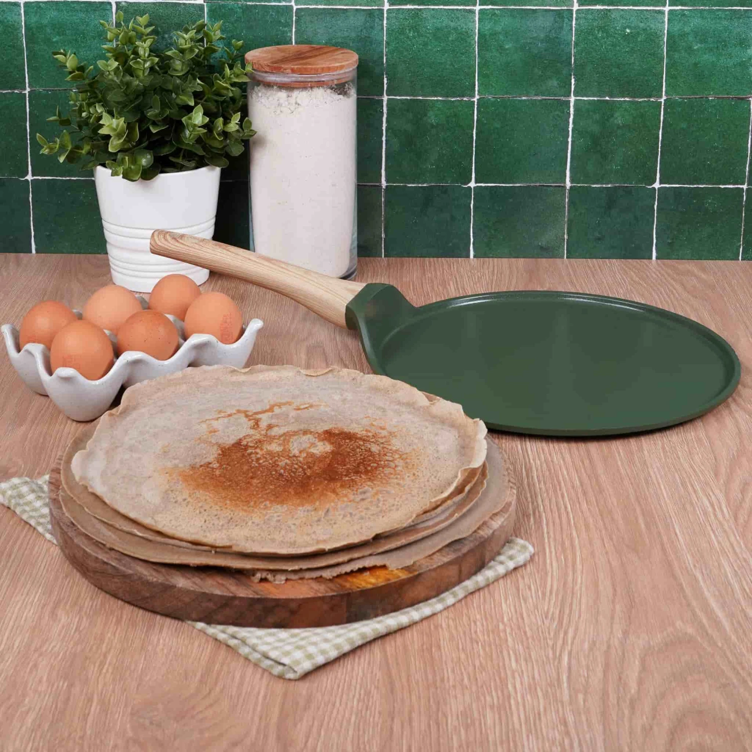 Cookut Crepe Pan, 28cm, Green 4 Cookut Crepe Pan, 28cm, Green - Image 2