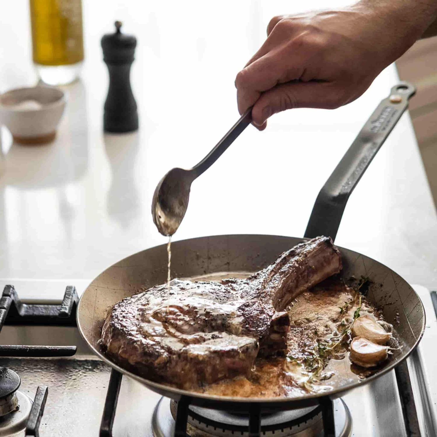 De Buyer Mineral B Steak Pan 4 De Buyer Mineral B Steak Pan - Image 2