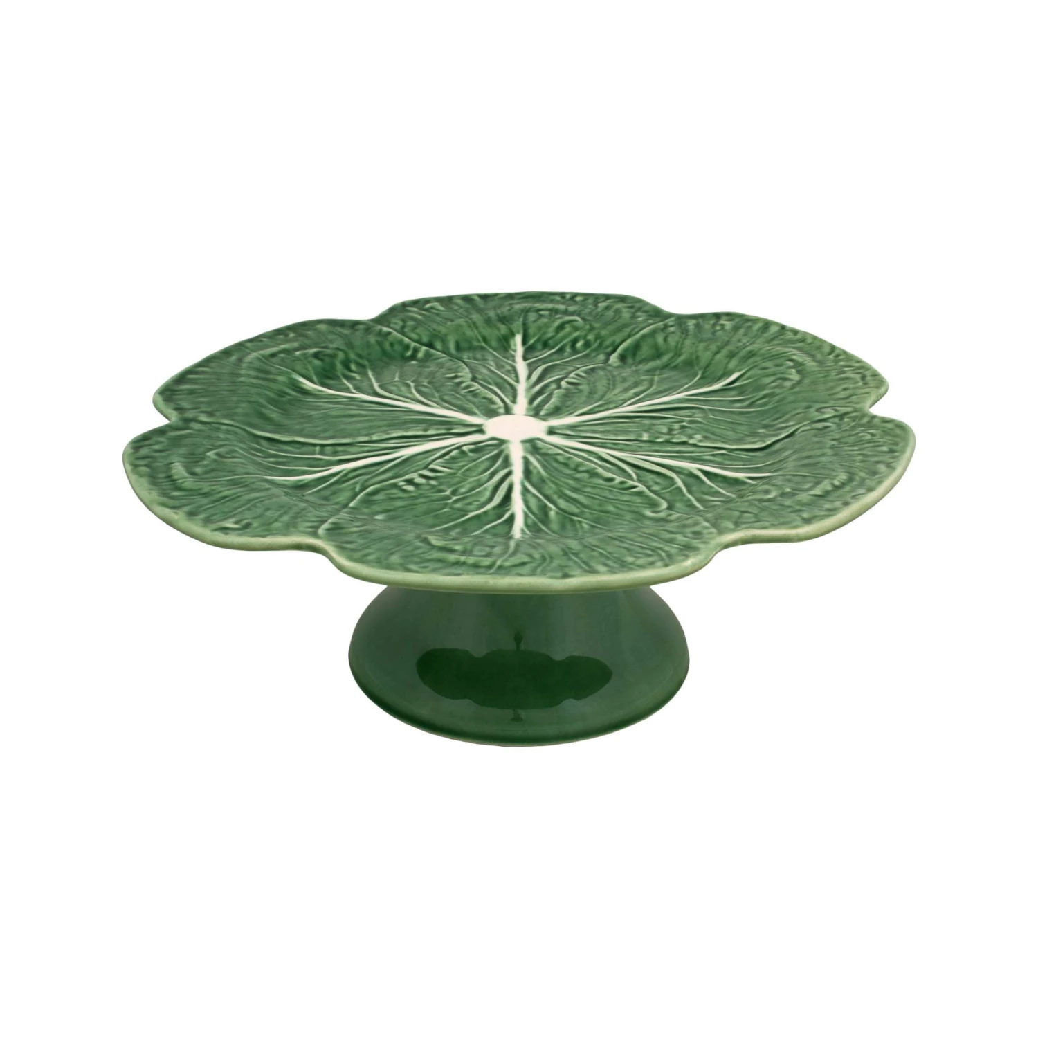 Bordallo Pinheiro Green Cabbage Cake Stand 31cm 3 Bordallo Pinheiro Green Cabbage Cake Stand 31cm