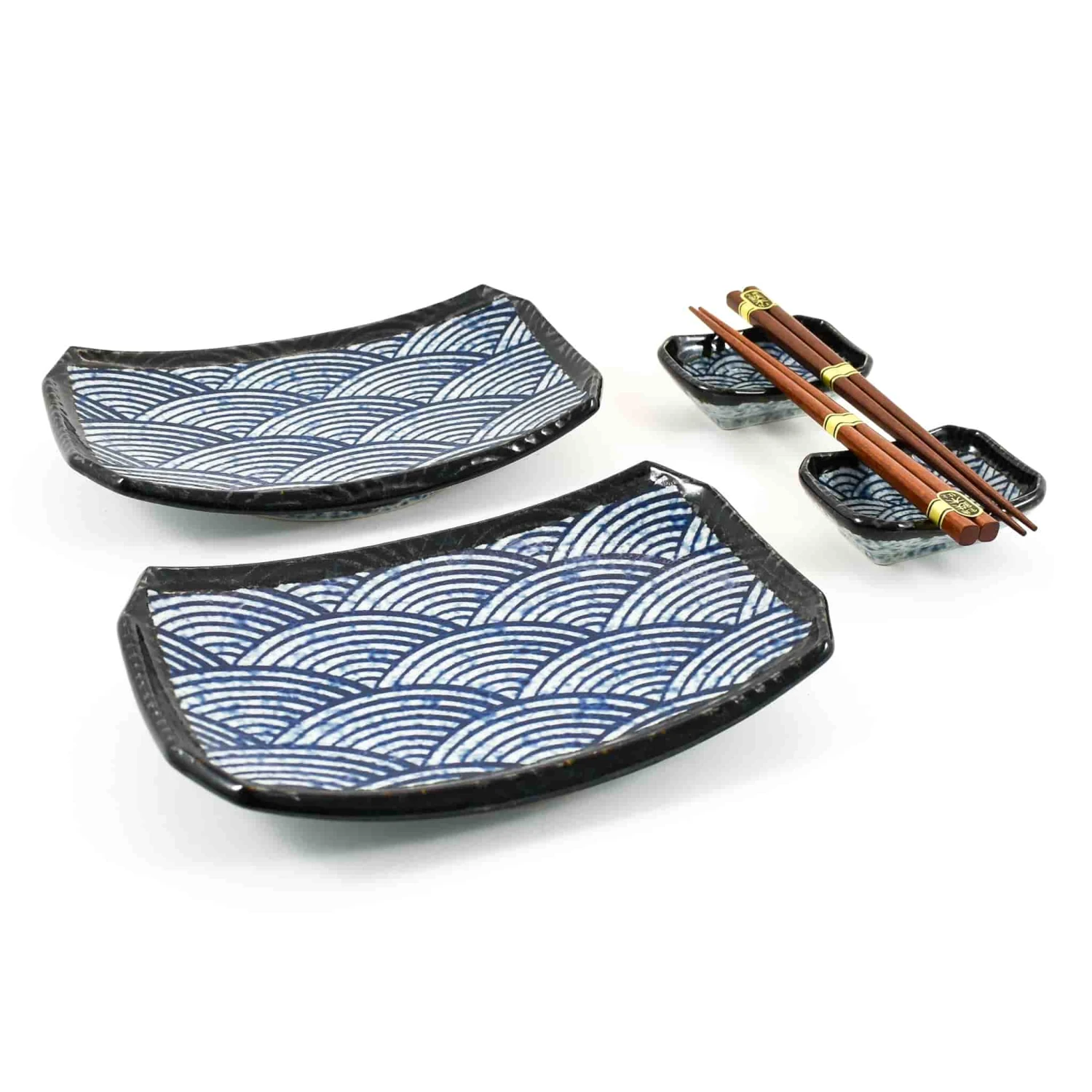 Blue Wave Sushi Serving Set 3 Blue Wave Sushi Serving Set