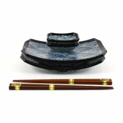 Blue Wave Sushi Serving Set 7 Blue Wave Sushi Serving Set -Home Kitchen EM0038 BlueWaveSushiServingSet stacked
