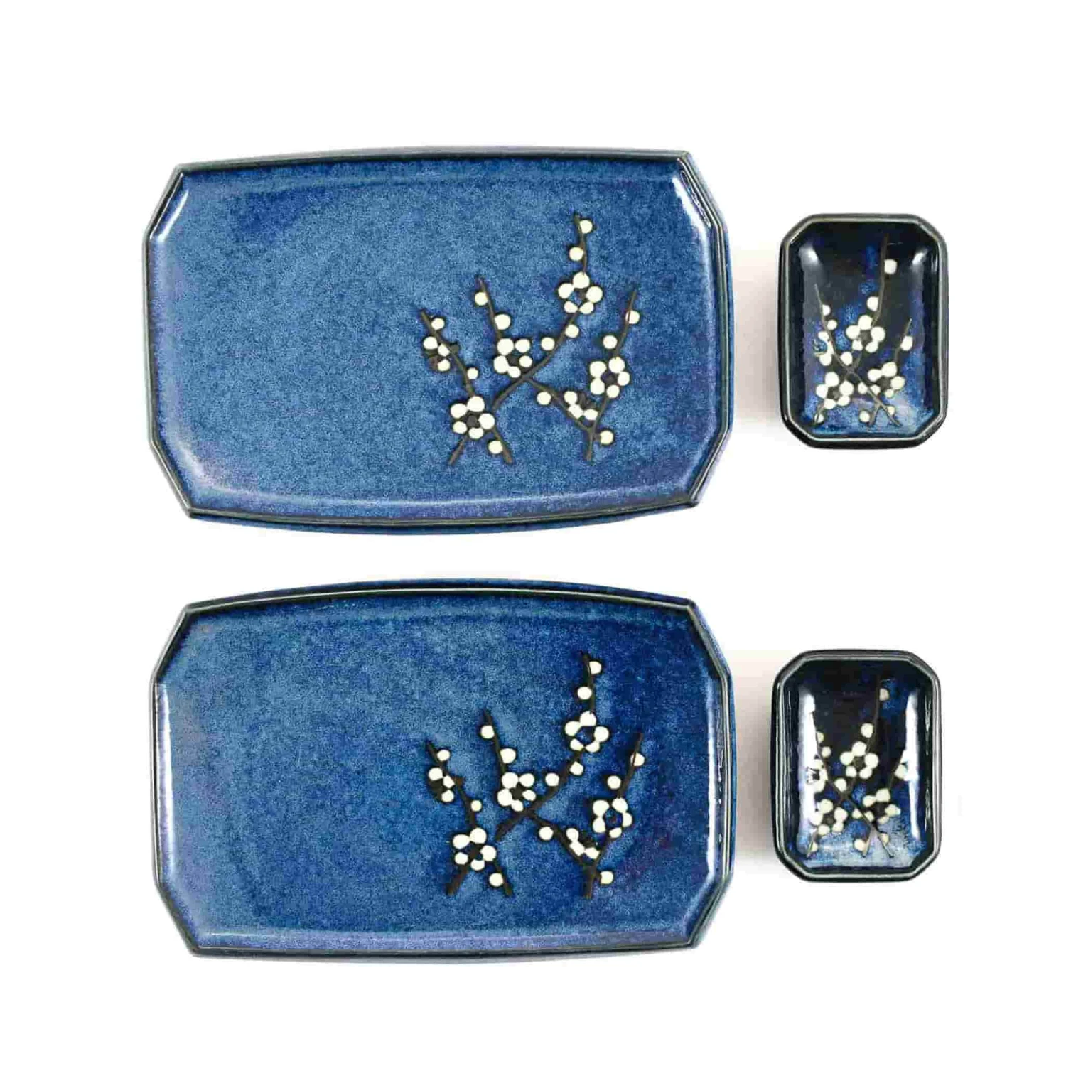 Blue Sakura Sushi Serving Set 3 Blue Sakura Sushi Serving Set