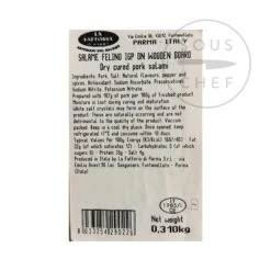Salami Felino IGP Riserva With Wooden Carving Board, 300g 7 Salami Felino IGP Riserva With Wooden Carving Board, 300g -Home Kitchen FP0001 Salami Felino IGP Riserva with Wooden Carving Board nutrition