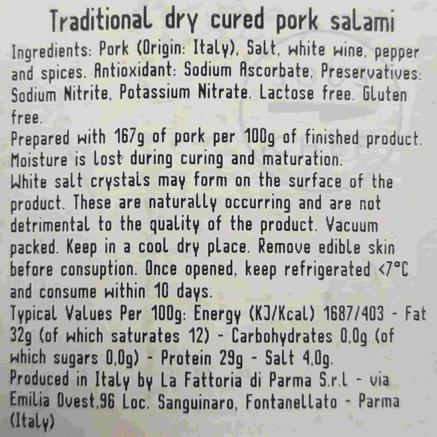La Fattoria Di Parma Traditional Fioretto Salami, 340g 5 La Fattoria Di Parma Traditional Fioretto Salami, 340g - Image 3
