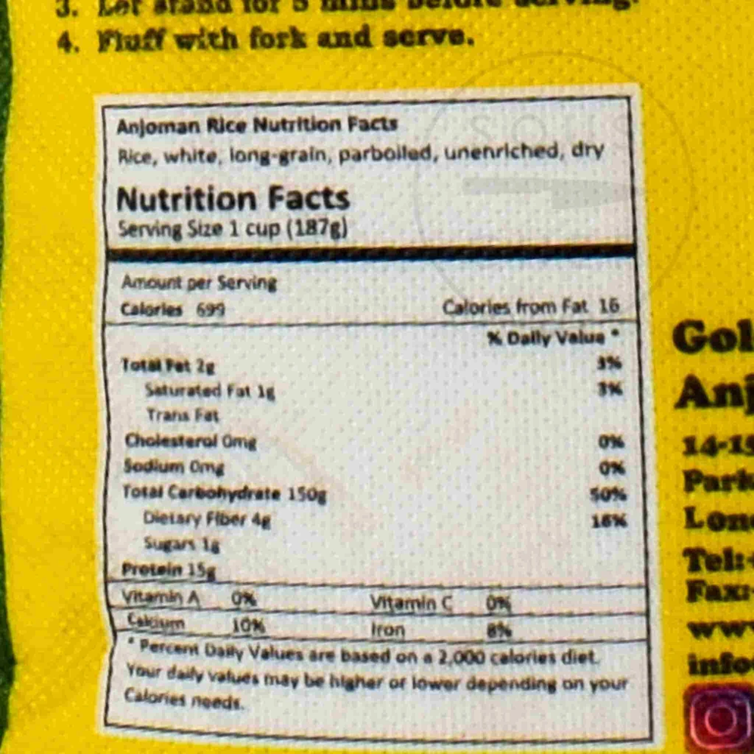 Anjoman Basmati Rice 5kg 4 Anjoman Basmati Rice 5kg - Image 2