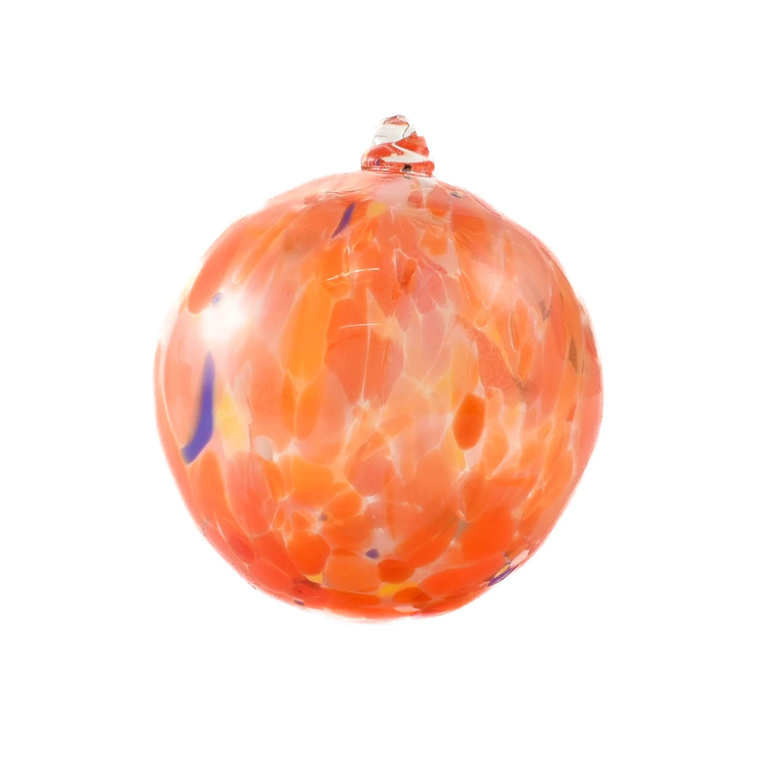 Murano Glass Decorative Sphere Ornament, Orange 4 Murano Glass Decorative Sphere Ornament, Orange - Image 2