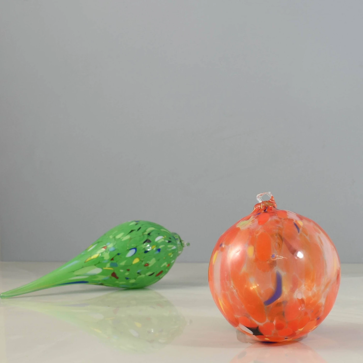 Murano Glass Decorative Sphere Ornament, Orange 5 Murano Glass Decorative Sphere Ornament, Orange - Image 3