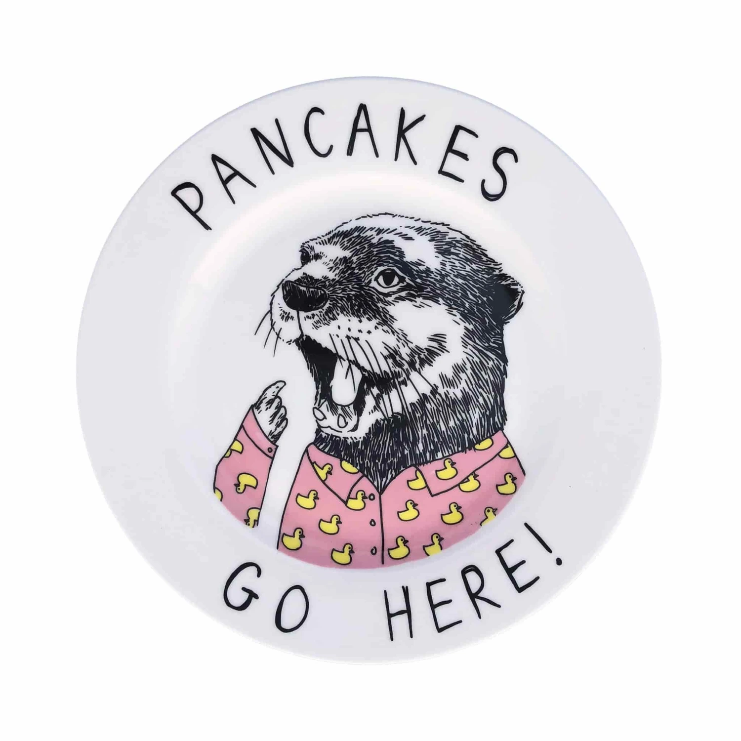 Pancakes Go Here! Side Plate, 20cm 3 Pancakes Go Here! Side Plate, 20cm