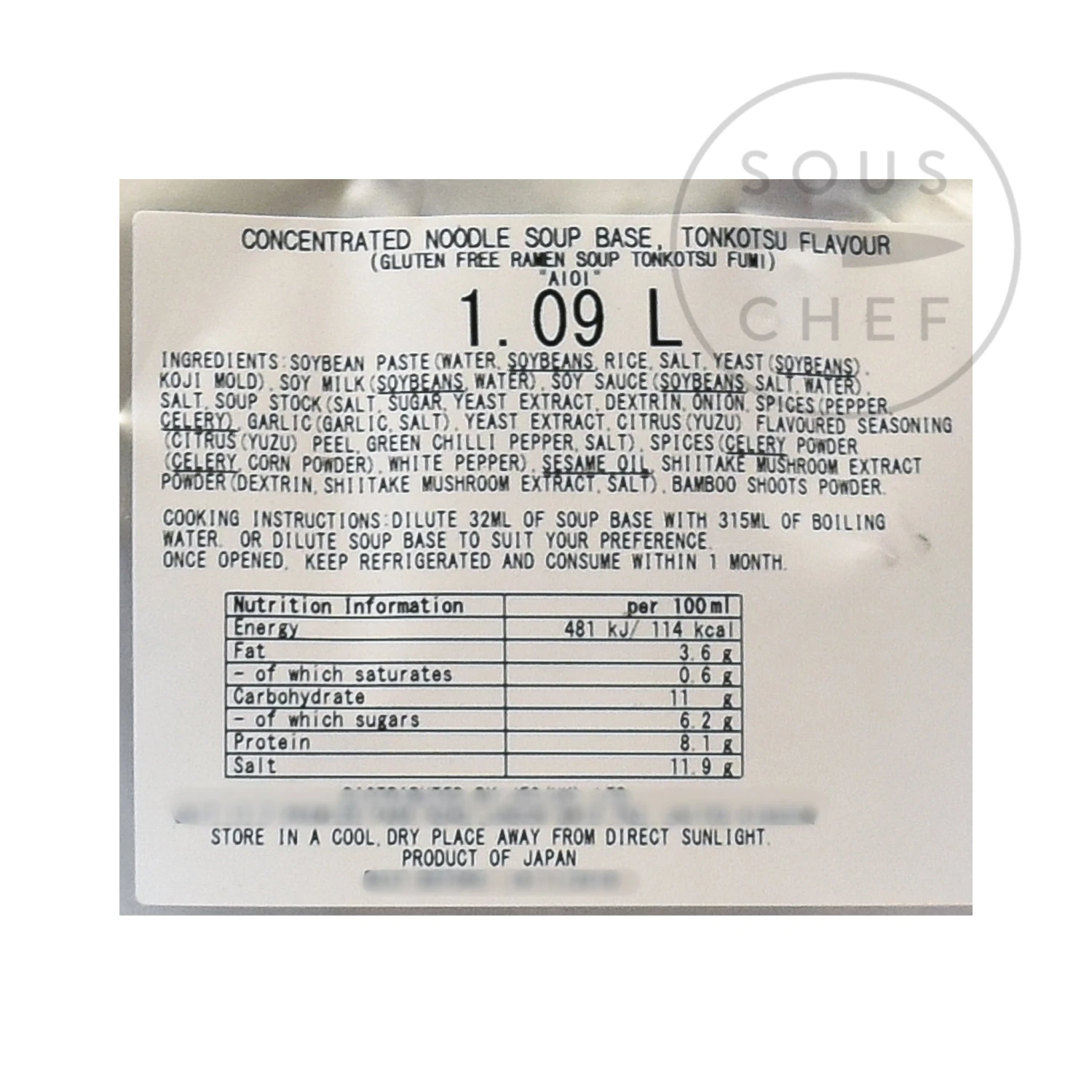 Tonkotsu Flavour Ramen Soup Base, 1.1 Litre 4 Tonkotsu Flavour Ramen Soup Base, 1.1 Litre - Image 2