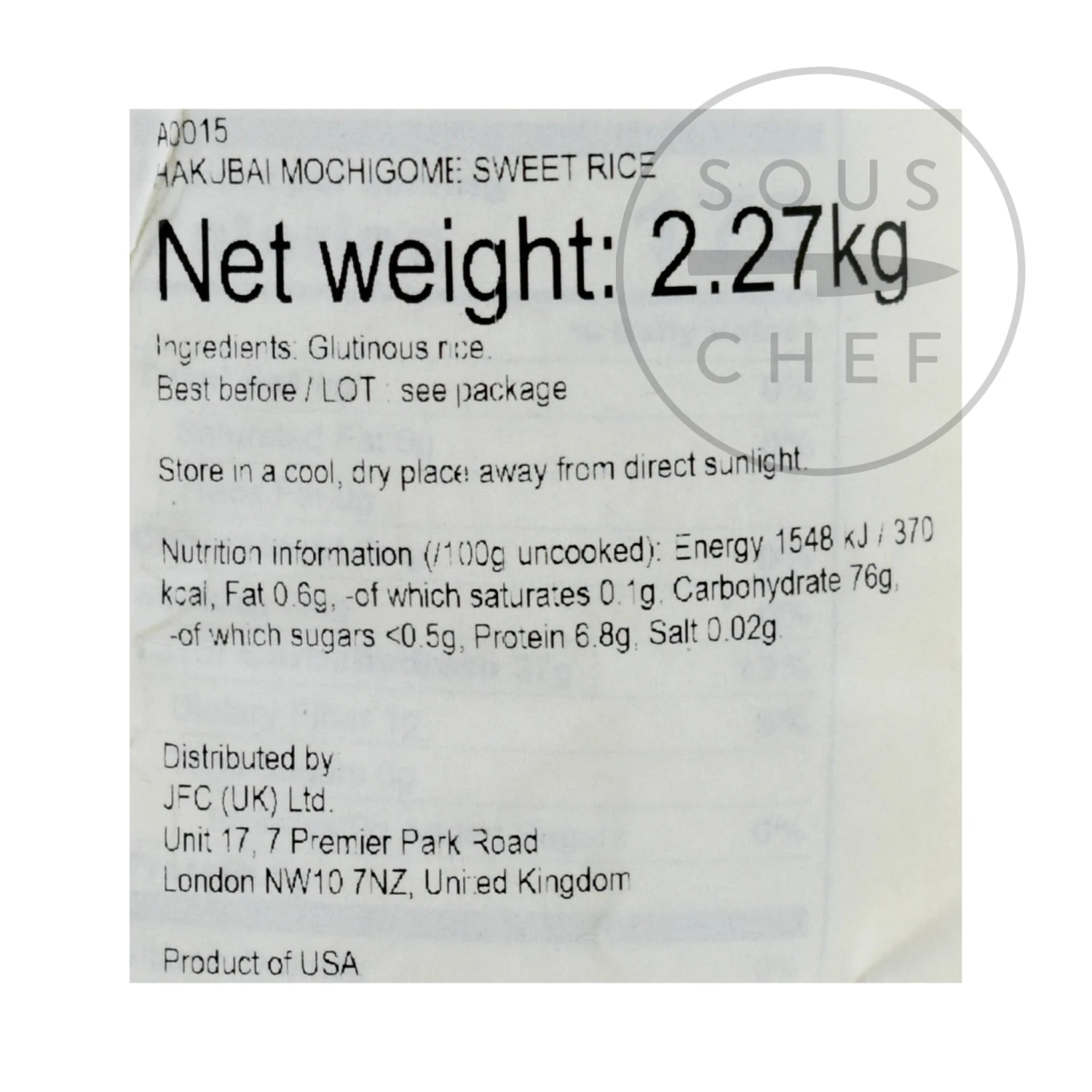 Hakubai Mochigome Sweet Rice 2.27kg 4 Hakubai Mochigome Sweet Rice 2.27kg - Image 2