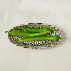 Azraq Patterned Oval Serving Dish 30cm