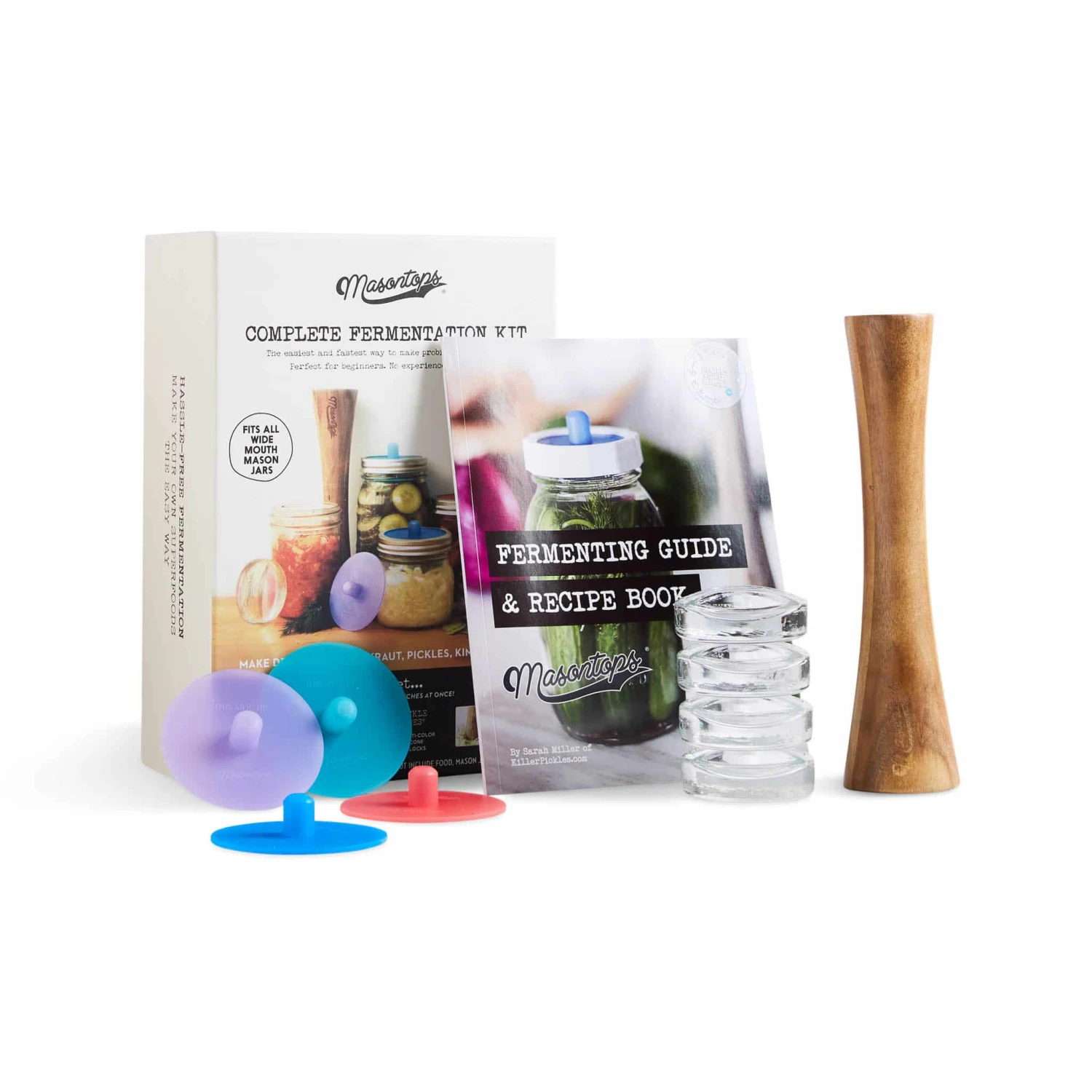 Masontops Complete At Home Wide Mouth Fermentation Kit 3 Masontops Complete At Home Wide Mouth Fermentation Kit