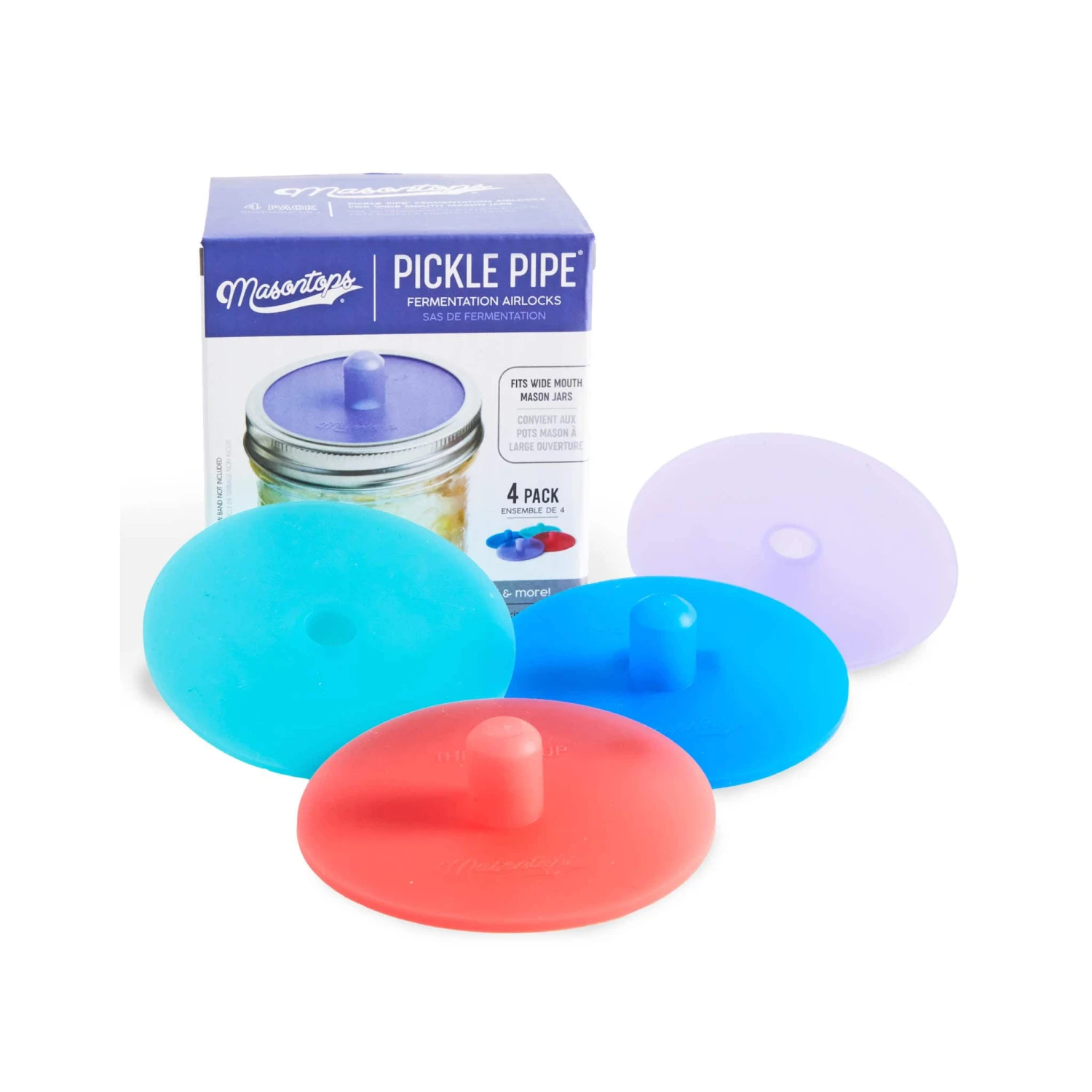 Masontops Wide Mouth Pickle Pipes, Set Of 4 4 Masontops Wide Mouth Pickle Pipes, Set Of 4 - Image 2