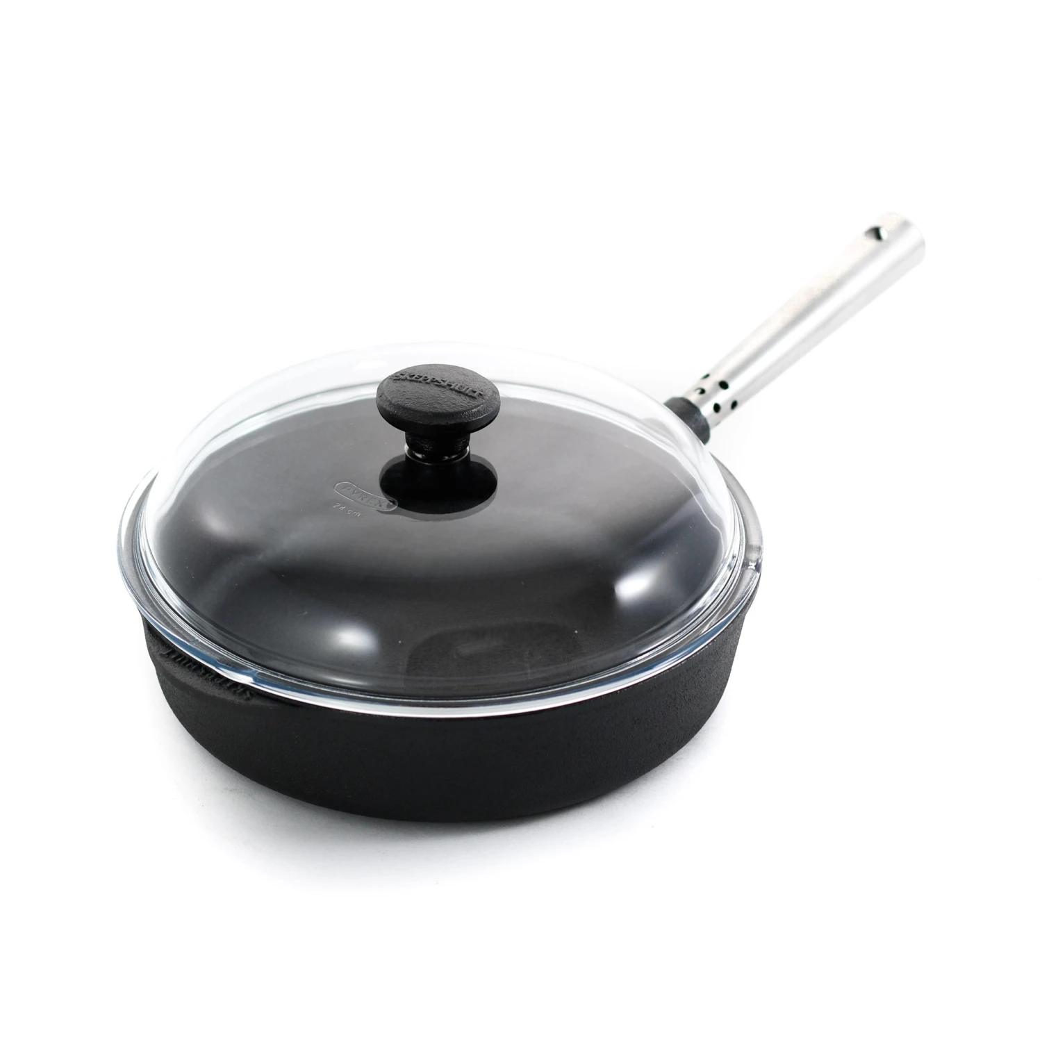 Skeppshult Professional Cast Iron & Stainless Steel Saute Pan With Glass Lid 25cm 3 Skeppshult Professional Cast Iron & Stainless Steel Saute Pan With Glass Lid 25cm