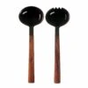 Sarah Petherick Black Horn And Wood Salad Servers Set -Home Kitchen SP0002SarahPetherickBlackHornandWoodSaladServersSet