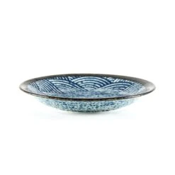 Blue Wave Medium Plate 22cm 9 Blue Wave Medium Plate 22cm -Home Kitchen blue wave medium plate 2
