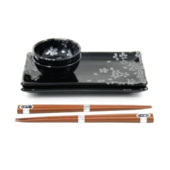 Kuro Hana Sushi Serving Set 12 Kuro Hana Sushi Serving Set -Home Kitchen kuro hana sushi swerving set side