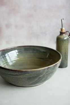 Lagoa Large Handmade Salad Bowl 12 Lagoa Large Handmade Salad Bowl -Home Kitchen lagoa large salad bowl pourer portrait angle