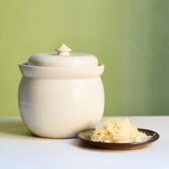 Handmade Stoneware Fermenting Crock In White 2 Litre -Home Kitchen lifestyle 0001 Souschef2149