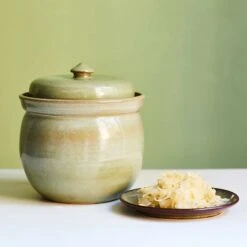 Handmade Stoneware Fermenting Crock In Green 2 Litre 8 Handmade Stoneware Fermenting Crock In Green 2 Litre -Home Kitchen lifestyle 0002 Souschef2147