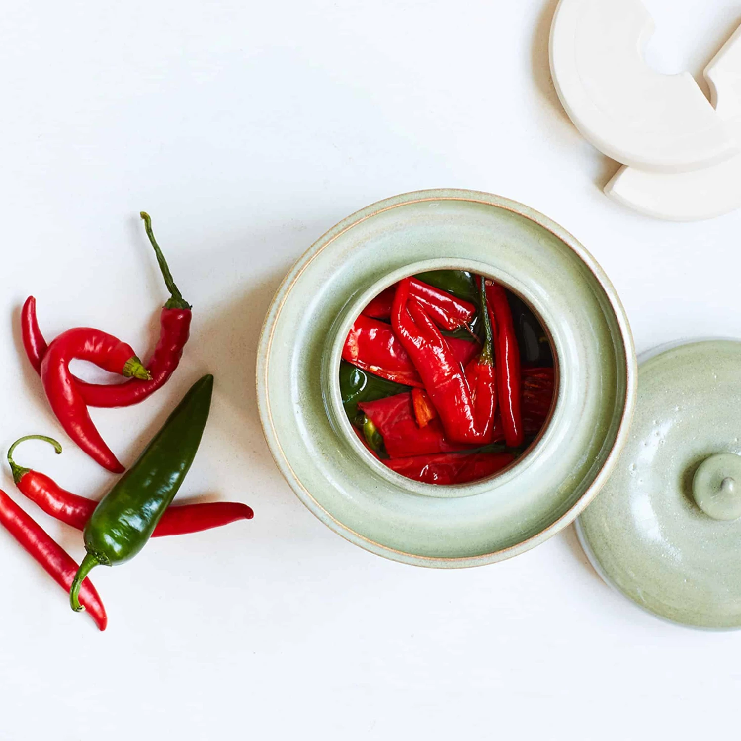 Handmade Stoneware Fermenting Crock In Green 2 Litre 6 Handmade Stoneware Fermenting Crock In Green 2 Litre - Image 4