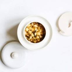 Handmade Stoneware Fermenting Crock In White 2 Litre -Home Kitchen lifestyle 0013 recipe whitedaikonkimchi