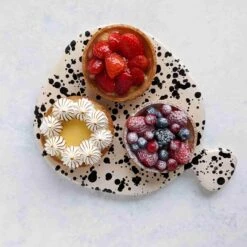 Puglia Black Splatter Ceramic Serving Board 25cm -Home Kitchen lifestyle 0015 PugliaCeramicServingBoard lifestyle2 NC0014