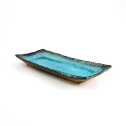 Oblong Turquoise Platter -Home Kitchen rectangular serving plate turquoise main