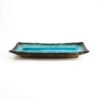 Oblong Turquoise Platter -Home Kitchen rectangular serving plate turquoise side