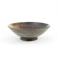 Blue-Black Glaze Bowl -Home Kitchen stoneware bowl blue and gold 24cm side1